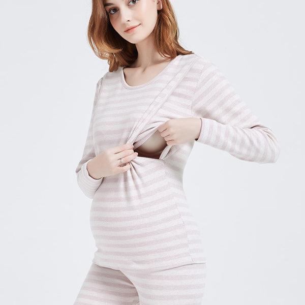 Beaumama t-shirt allaitement grossesse casual confortable rayé épissage femme enceinte