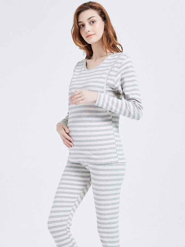Beaumama t-shirt allaitement grossesse casual confortable rayé épissage femme enceinte