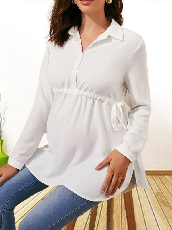 Beaumama blouses allaitement grossesse casual chic coulisse taille boutonnage femme enceinte