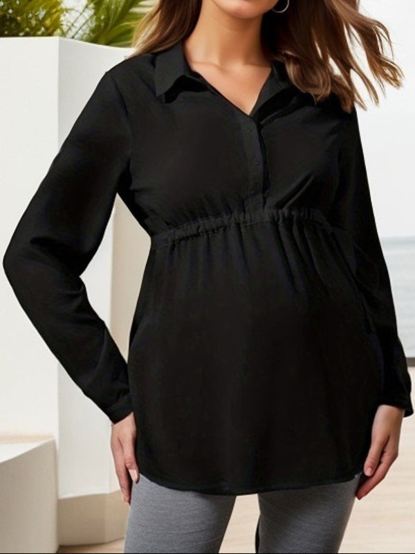 Beaumama blouses allaitement grossesse casual chic coulisse taille boutonnage femme enceinte
