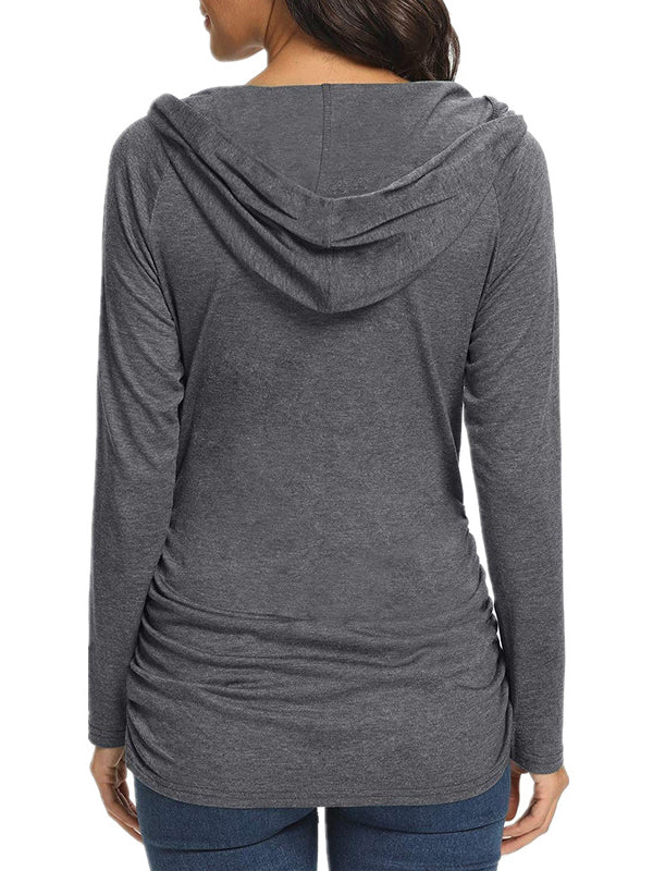 Beaumama sweatshirt allaitement grossesse capuche poches plissé style maison femme enceinte