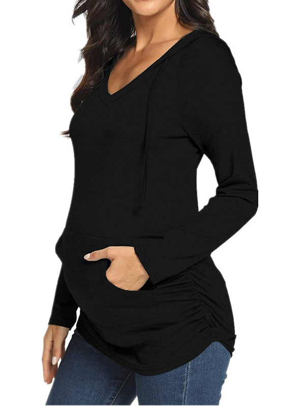 Beaumama sweatshirt allaitement grossesse capuche poches plissé style maison femme enceinte