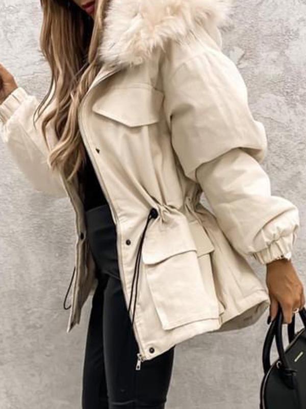 Beaumama parka avec fausse grossesse  fourrure à capuche mode hiver veste femme enceinte
