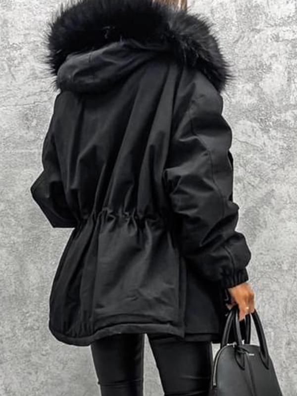 Beaumama parka avec fausse grossesse  fourrure à capuche mode hiver veste femme enceinte