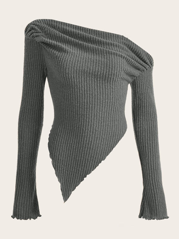 Beaumama pulls grossesse chic mode crochet tricot moulante irrégulier épaule asymétrique femme enceinte