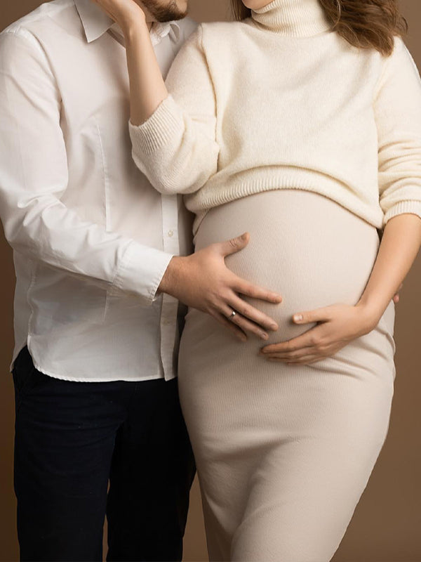 Beaumama pulls grossesse casual simple crochet tricot moulante col roulé femme enceinte