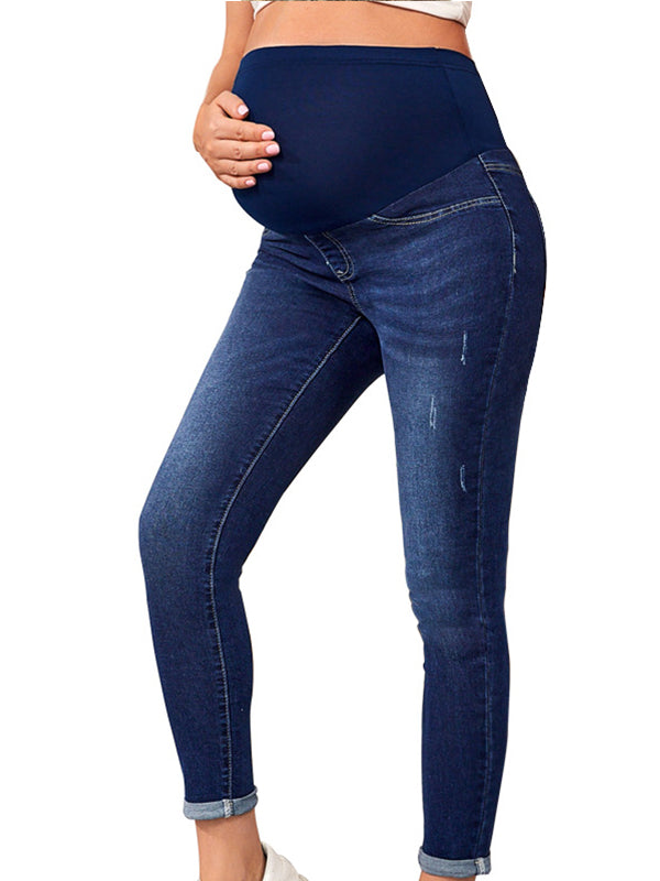 Beaumama jeans crayon grossesse confortable simple moulante poches taille haute femme enceinte