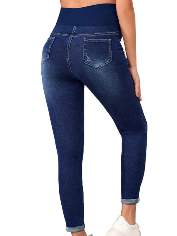 Beaumama jeans crayon grossesse confortable simple moulante poches taille haute femme enceinte