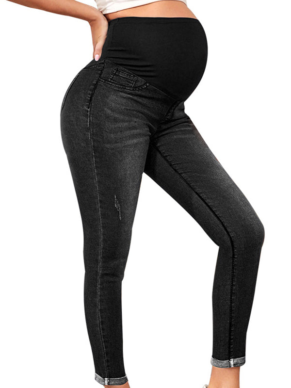 Beaumama jeans crayon grossesse confortable simple moulante poches taille haute femme enceinte