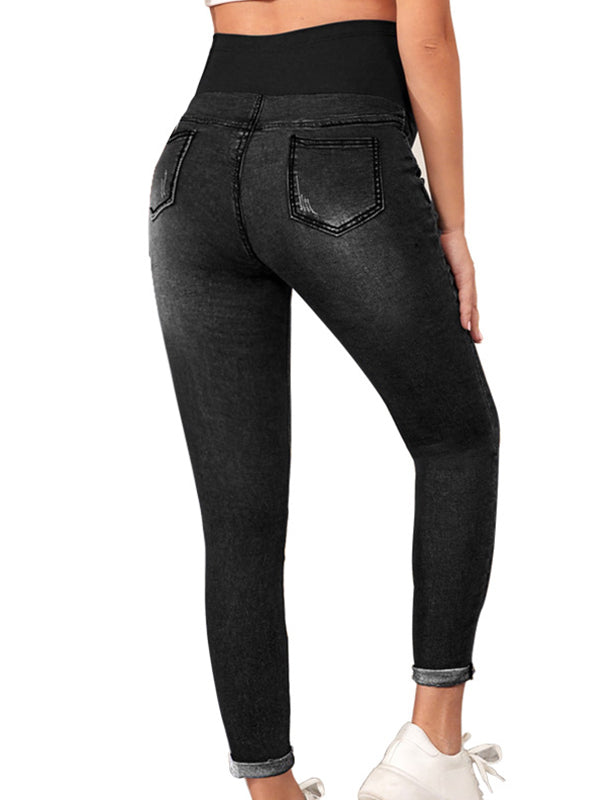 Beaumama jeans crayon grossesse confortable simple moulante poches taille haute femme enceinte