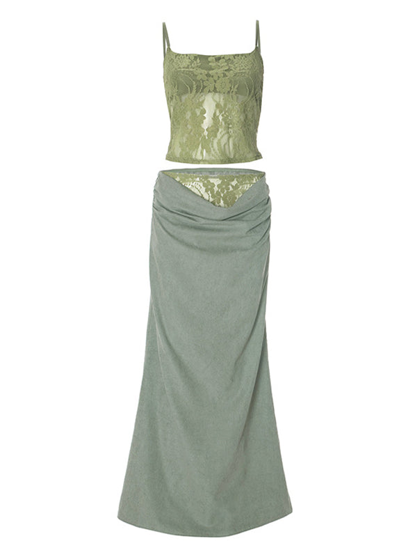 Beaumama robe longue grossesse chic cocktail 2 pièces dentelle spaghettiträger femme enceinte