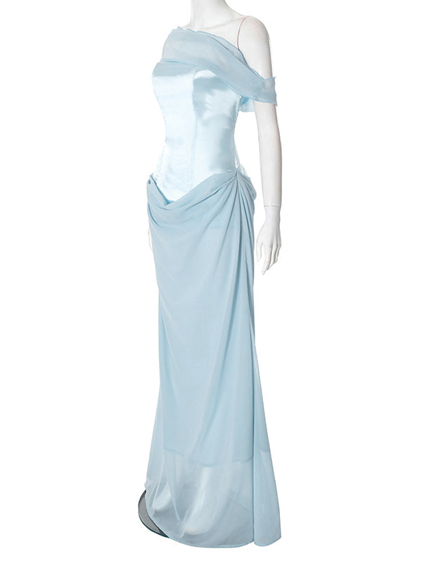 Beaumama robe longue grossesse babyshower épissage plissé sirene femme enceinte