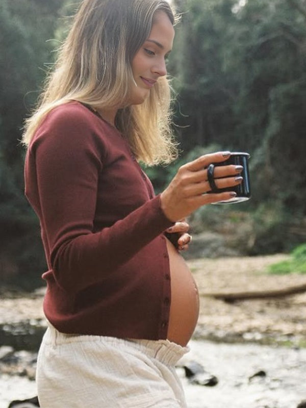 Beaumama gilets en maille grossesse confortable crochet tricot boutonnage moulante femme enceinte