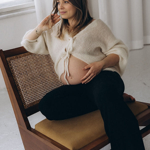 Beaumama gilets en maille grossesse confortable crochet tricot nœud papillon femme enceinte