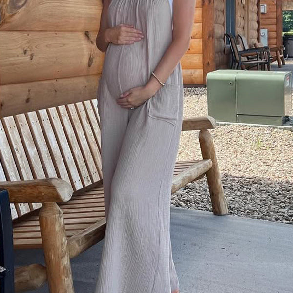Beaumama salopette ample palazzo grossesse simple confortable poches strap femme enceinte