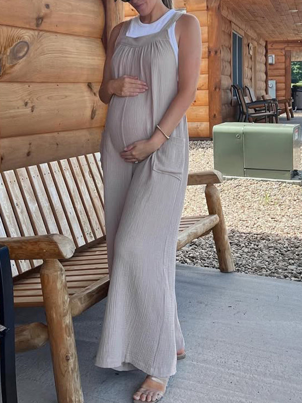 Beaumama salopette ample palazzo grossesse simple confortable poches strap femme enceinte