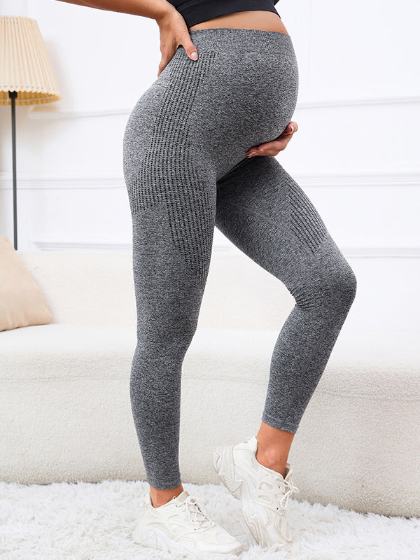 Beaumama leggings grossesse confortable casual moulante rayé femme enceinte