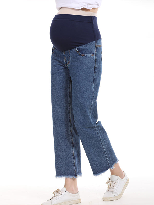 Beaumama jeans ample palazzo grossesse casual chic simple frange poches femme enceinte