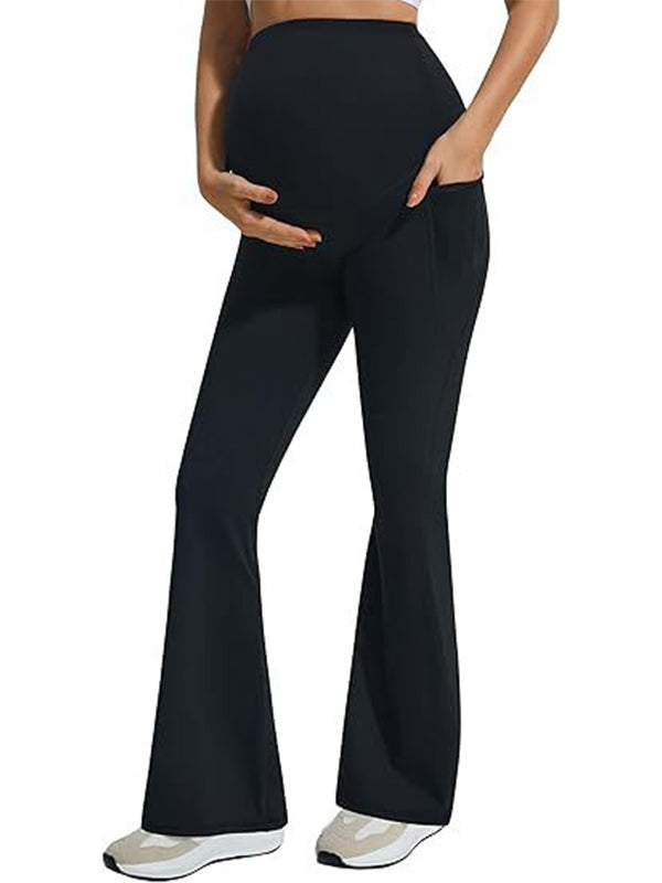 Beaumama leggings bootcut évasé grossesse confortable casual moulante poches femme enceinte