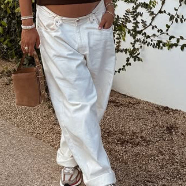 Beaumama pantalons ample palazzo grossesse casual mode poches taille haute femme enceinte