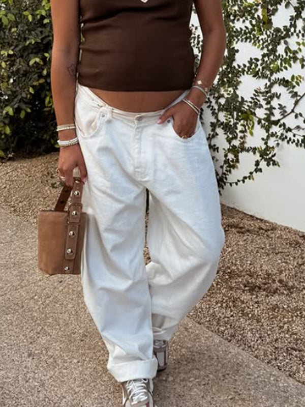 Beaumama pantalons ample palazzo grossesse casual mode poches taille haute femme enceinte