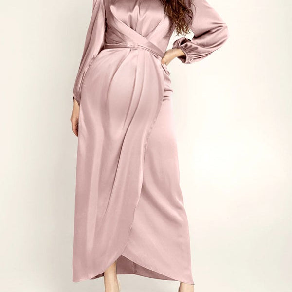 Beaumama robes longue grossesse ceinture irrégulier femme enceinte