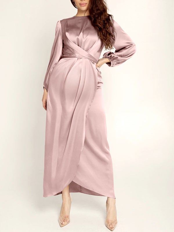 Beaumama robes longue grossesse ceinture irrégulier femme enceinte