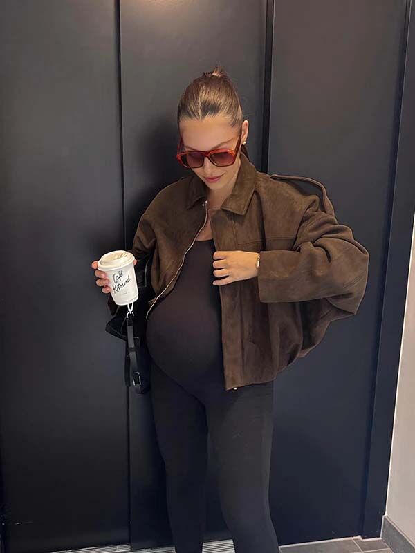Beaumama veste grossesse casual suédine zippé manteau d'hiver femme enceinte