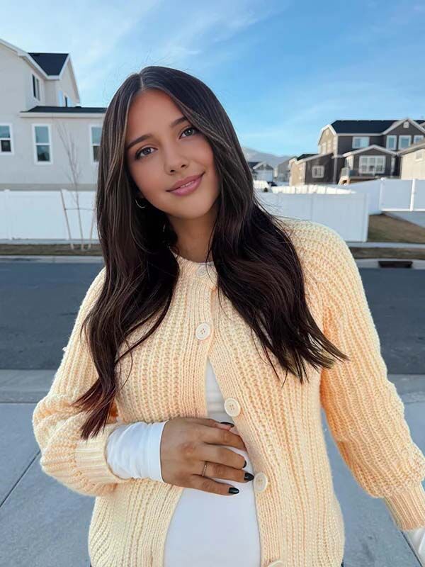 Beaumama gilets en maille grossesse casual chic rugueux boutonnage femme enceinte