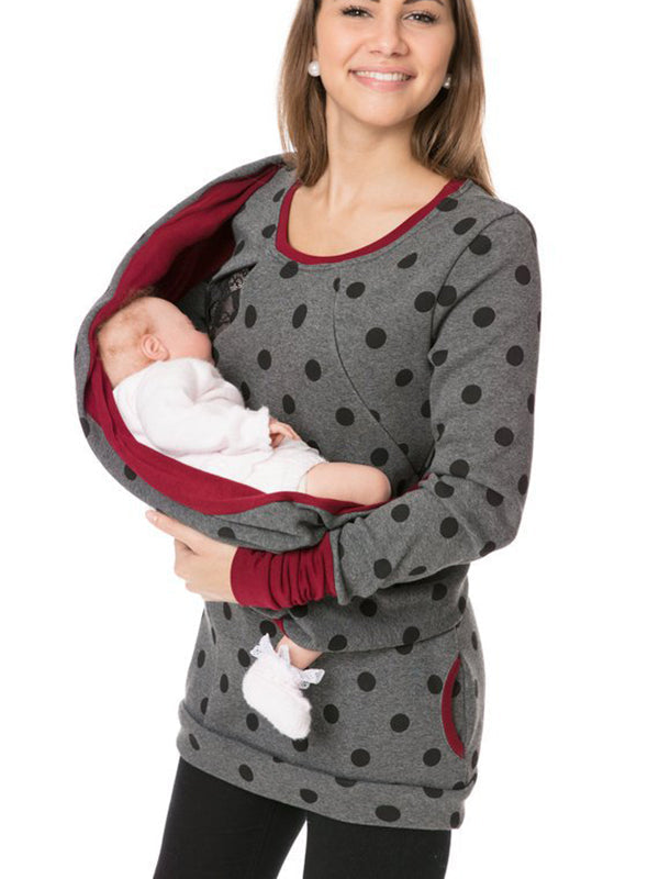 Beaumama sweatshirt allaitement poches zippée poches col roulé multifonctionnel femme