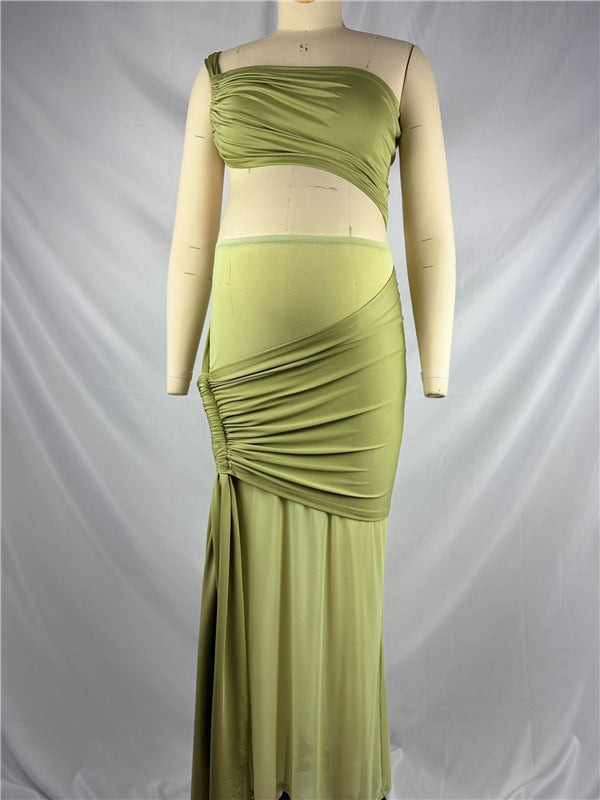 Beaumama robes photo longue grossesse élégant chic irrégulier tulle épissage cropped épaule asymétrique femme enceinte