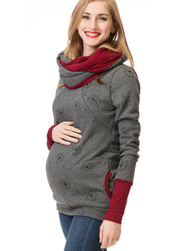 Beaumama sweatshirt allaitement poches zippée poches col roulé multifonctionnel femme