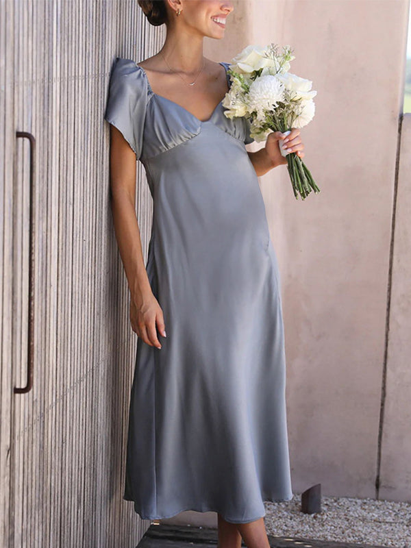 Robe de mariée grossesse ou femme collection mariage-Bleu clair