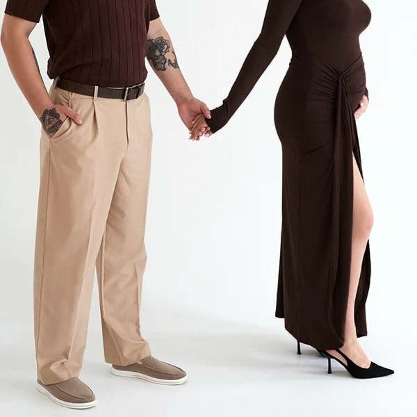 Beaumama robe shooting longue grossesse élégant chic cérémonie fendu le côté drapé sur le côté femme enceinte