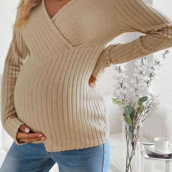 Beaumama pulls grossesse élégant casual tous les jours rayé épissage moulante femme enceinte