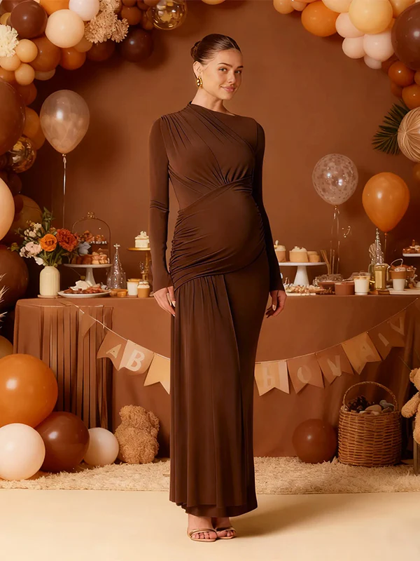 Beaumama robe longue grossesse chic cocktail cérémonie plissé fluide femme enceinte