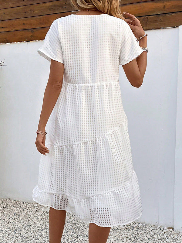 Robes courte grossesse trapèze blanche
