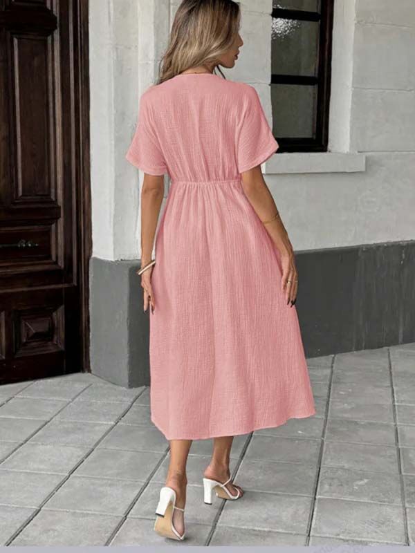 Beaumama robe longue grossesse coulisse taille fluide trapèze ample et confortable femme enceinte