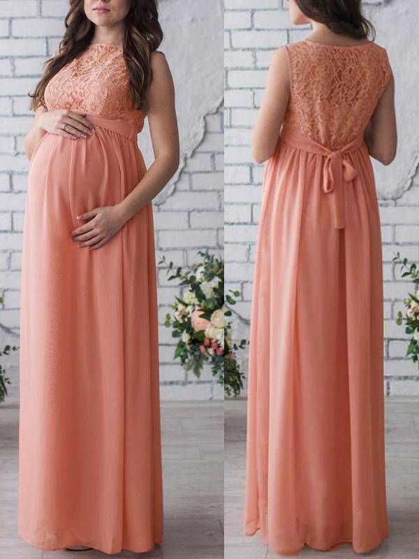 Beaumama robe de longue grossesse dentelle mariage mariée cérémonie femme enceinte
