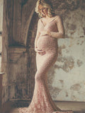 Beaumama robe longues de grossesse dentelle sirene manches longues shooting photo