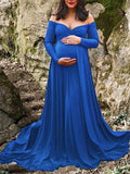 Beaumama robe longue de grossesse fluide col bateau shooting photo enceinte