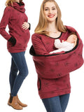 Beaumama sweatshirt allaitement imprimé fleurie maternité rouge