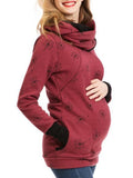 Beaumama sweatshirt allaitement imprimé fleurie maternité rouge