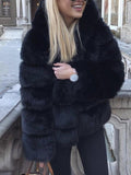Beaumama grossesse veste fausse fourrure à capuche hiver mode décontracté femme enceinte