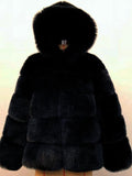 Beaumama grossesse veste fausse fourrure à capuche hiver mode décontracté femme enceinte