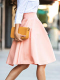 Beaumama mi-longue jupe patineuse évasée bouffante culotte haut femme rose