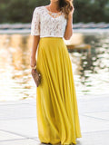 Beaumama jupe longue en mousseline fluide élégant femme jaune
