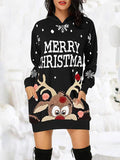 Beaumama robe pull grossesse noël élan poches capuche oversize femme enceinte
