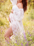 Beaumama robe longue grossesse dentelle fendue maternité shooting photo