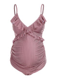 Beaumama maillot de bain de grossesse une pièce rayé maternité femme